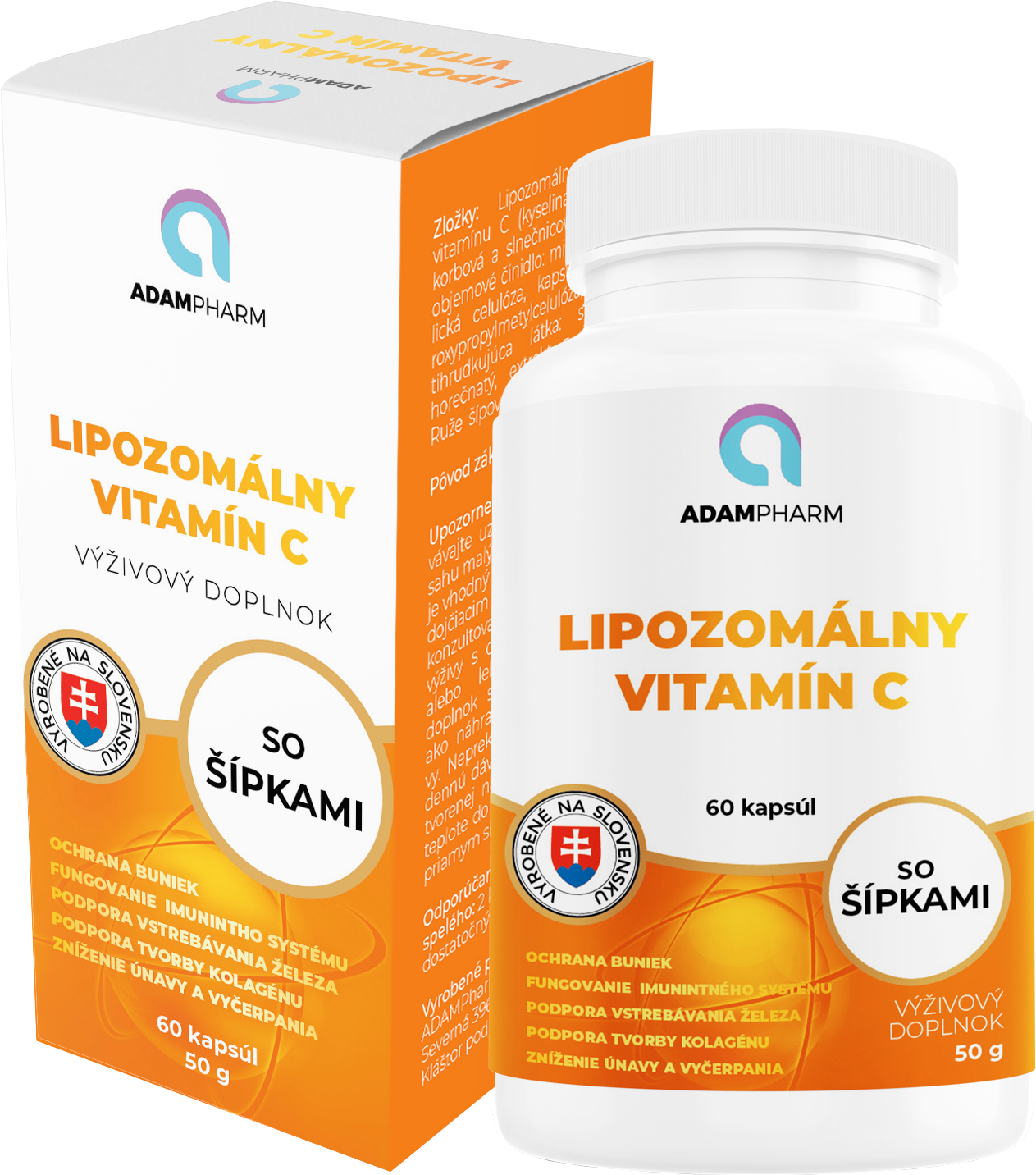 ADAMPharm LIPOZOMÁLNY VITAMÍN C so šípkami s postupným uvoľňovaním