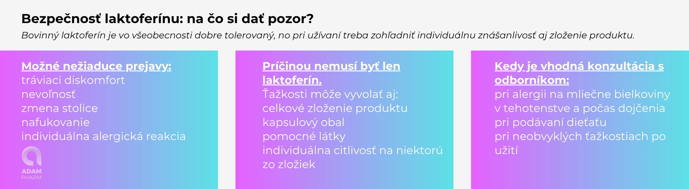 Bezpečnosť laktoferínu a situácie, kedy je vhodná konzultácia s odborníkom